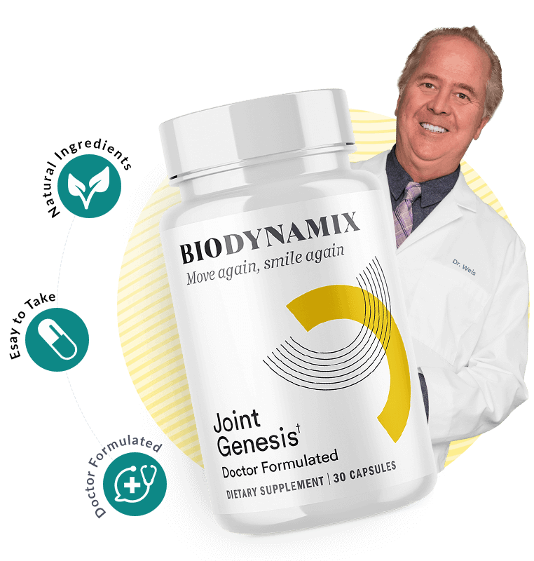 Joint Genesis supplement bottles official site for seniors supporting mobility and joint comfort
